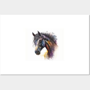 Horse Watercolour Painting Posters and Art